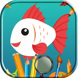 学画画 和 手指画 海洋动物 著色遊戲